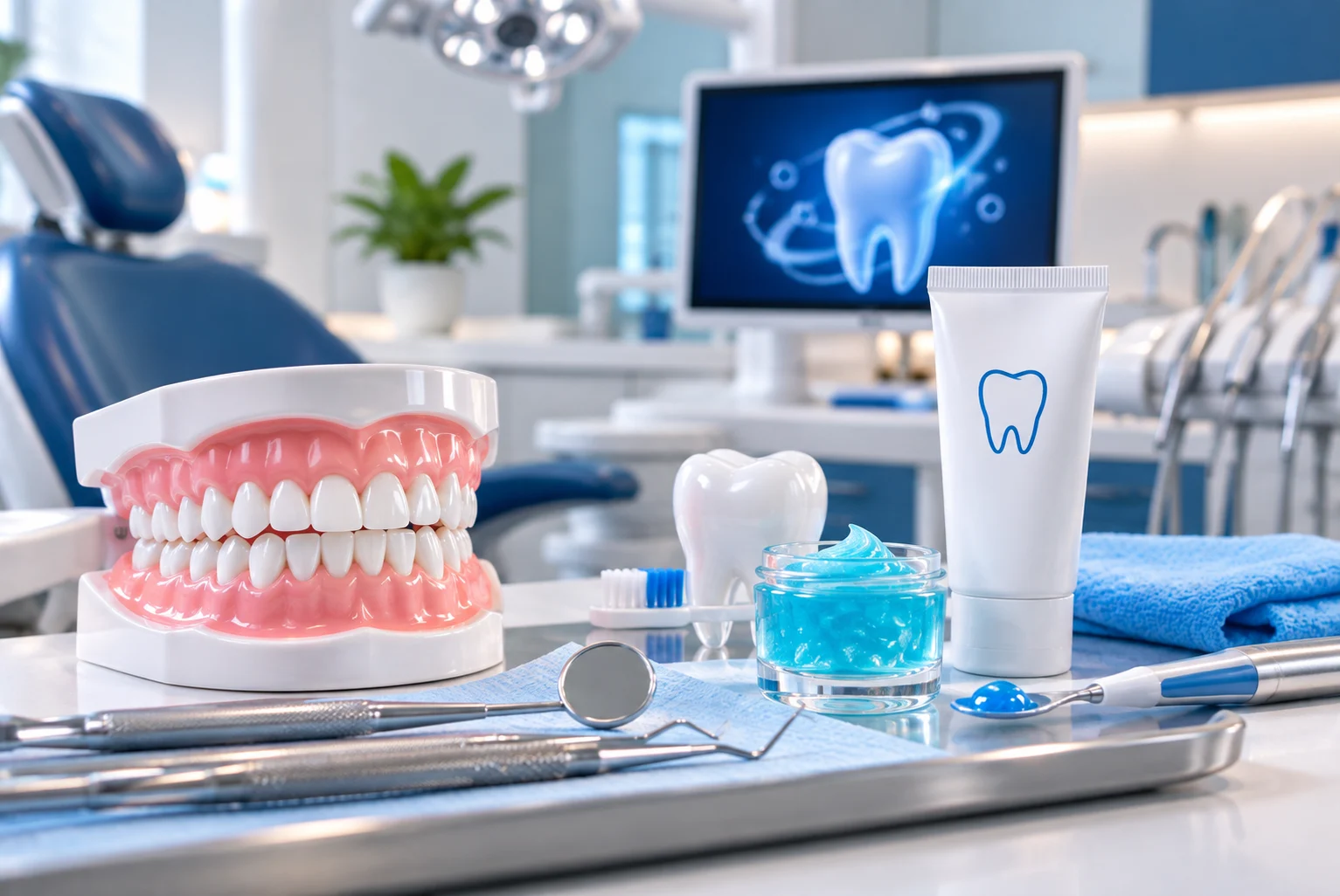 Preventive dental cleaning and fluoride treatment